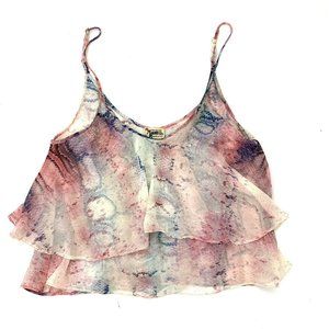 Show Me Your Mumu Size M Jodi Rae Tank Top Rainbow Python Straps Ruffles